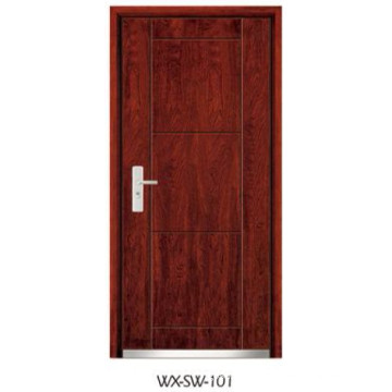 Porta de madeira de aço de alta qualidade (WX-SW-101)